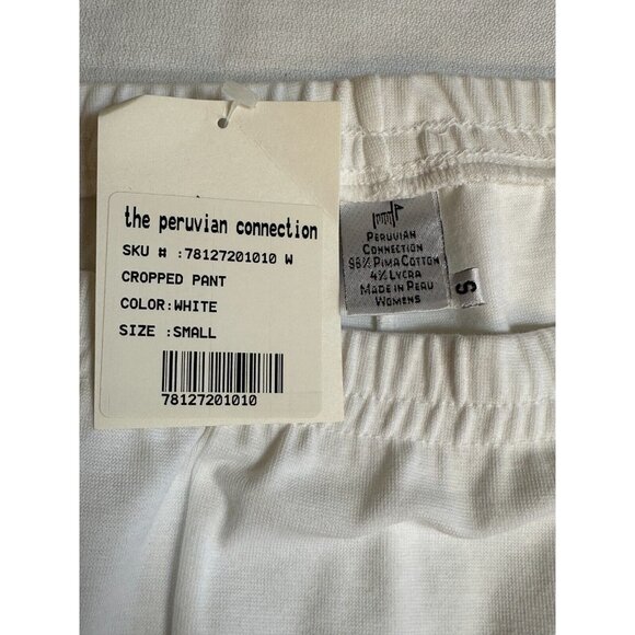 Peruvian Connection Pant Set Pima Cotton White Top is Medium Pants are Small NEW - Picture 11 of 15